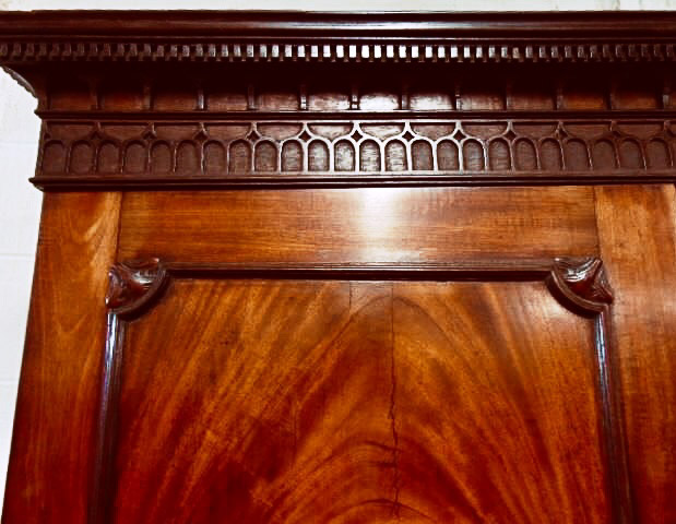 081b - Fine 18th Century Georgian Flame Mahogany Secretary