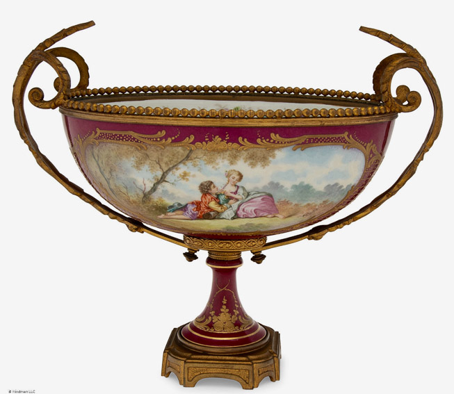 087a - Scenic Sevres and Gilt Bronze Center Piece