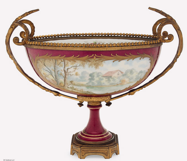 087b - Scenic Sevres and Gilt Bronze Center Piece