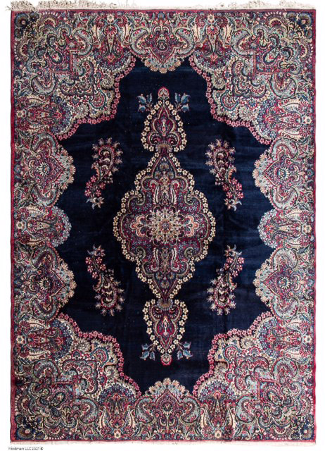 098a - Gorgeous Antique Antebellum Estate Persian Kirman Rug