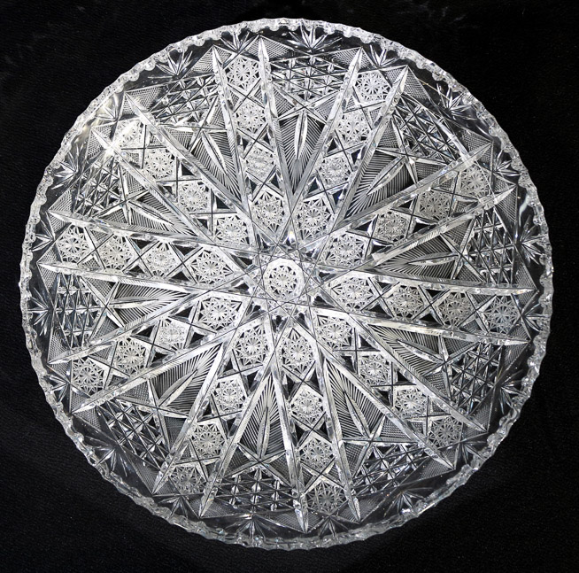 293a - Cut glass tray, 2 in. T, 11.5 in. D.