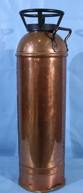 300c - Copper and brass fire extinguisher, 1912, 25 in. T.