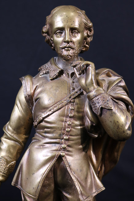 354b - Solid bronze statue of William Shakespeare, 12 in. T.