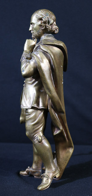 354c - Solid bronze statue of William Shakespeare, 12 in. T.
