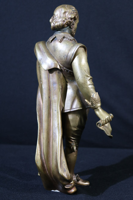354d - Solid bronze statue of William Shakespeare, 12 in. T.