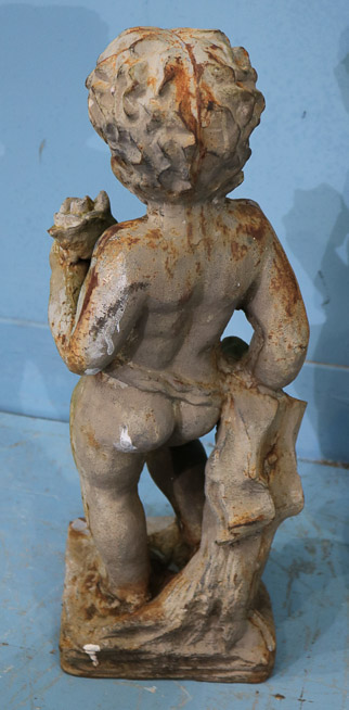 359c - Pair of cast iron garden statues, 21 in T.
