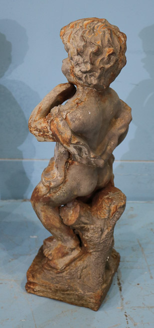 359d - Pair of cast iron garden statues, 21 in T.