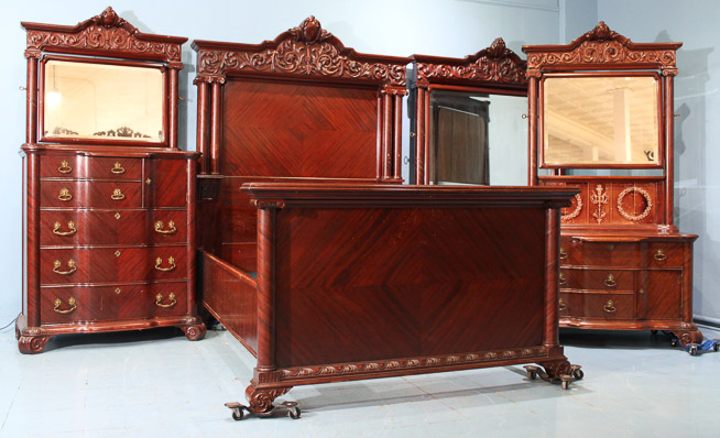 087b - 4 piece solid mahogany bedroom suite