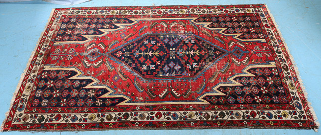 004a - Antique handmade Persian rug, 6 ft. 5 in. x 4 ft. 3 in.