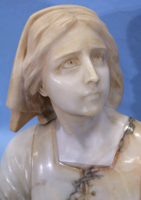 005b - Marble bust of young Victorian lady, 13.5 in. T, 14 in. W.