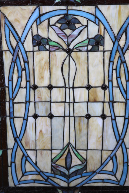 006b - Matched Pair of stained glass windows, 27 x 21