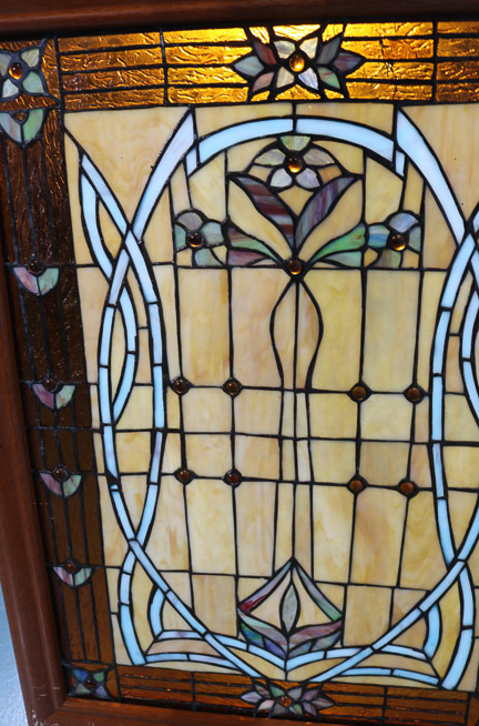 006c - Matched Pair of stained glass windows, 27 x 21