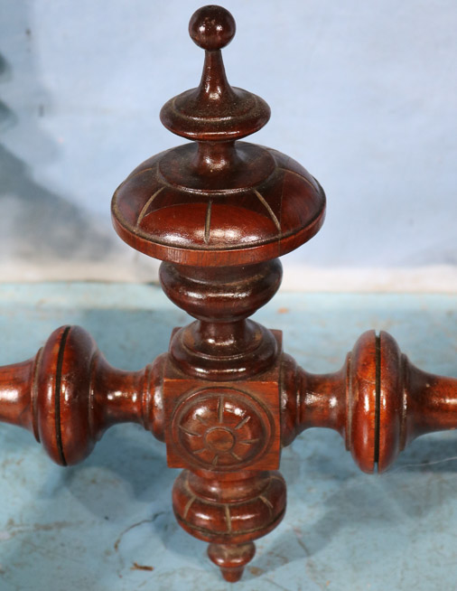 030e - Walnut Victorian parlor table with inserted marble top, 29 in. T, 38 in. W, 24 in. D.