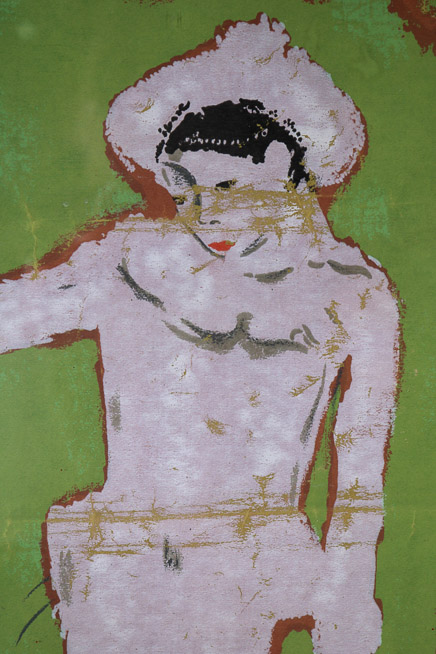 034b - Print of White Clown, hand painted by Picasso's friend, claim is, Picasso painted the red lips on painting,  34 x 28