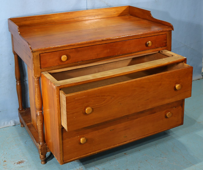 050c - Primitive pine and cherry bakers cabinet, 34.5 in. T, 41 in. W, 25 in. D.