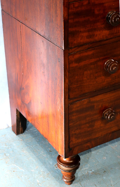 071d - 3 piece mahogany federal Jackson press, banded with turned legs, 86.5 in. T, 48 in. W, 21.5 in. D.