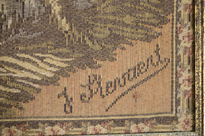 208c - French tapestry in gold frame, 46 x 34-22