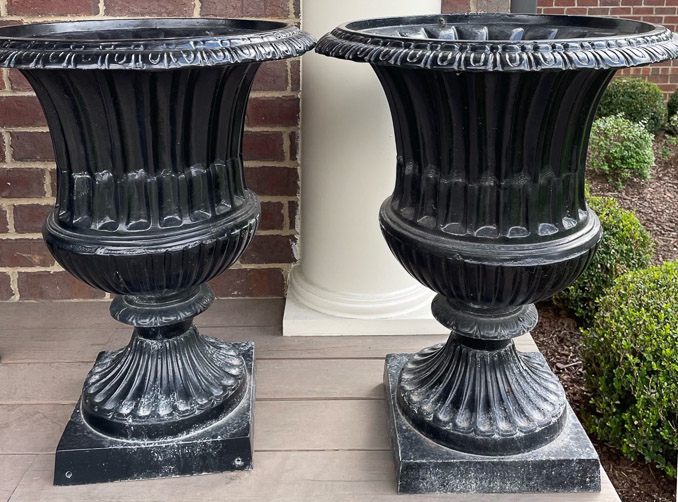 341a - Aluminum urns, 26 in. T, 21 in. R.-3