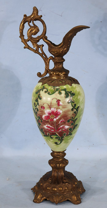 359a - Hand painted Victorian ewer, 19 in. T.-21