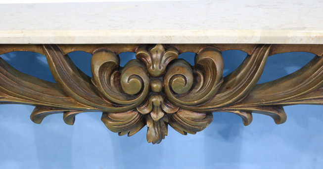 536b - Gold marble top console table