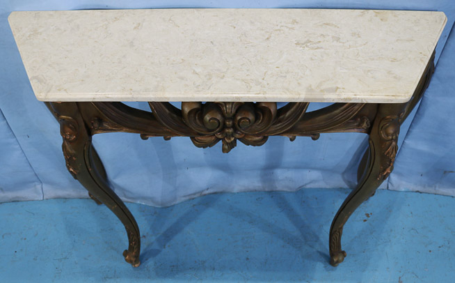 536c - Gold marble top console table