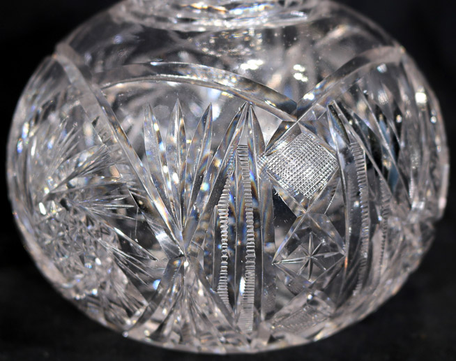 173d - 2 brilliant cut glass carafes, 8 in. T.