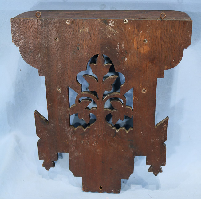 375c - Small walnut Eastlake clock shelf, 11 in. W.-11