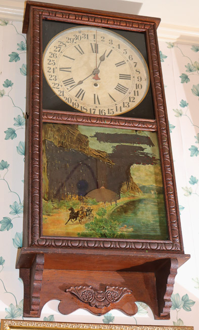 237a - Walnut Victorian kitchen clock, 20.5 x 13.25