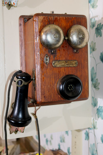 273b - Antique oak wall telephone