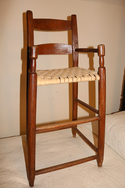 310a - Antique cane bottom primitive child's high chair