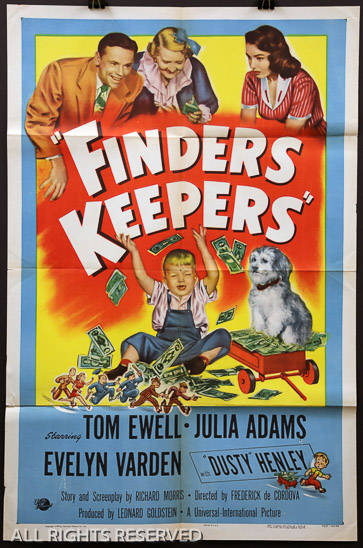 159a - Finders Keepers, 27 x 41, Design. 1