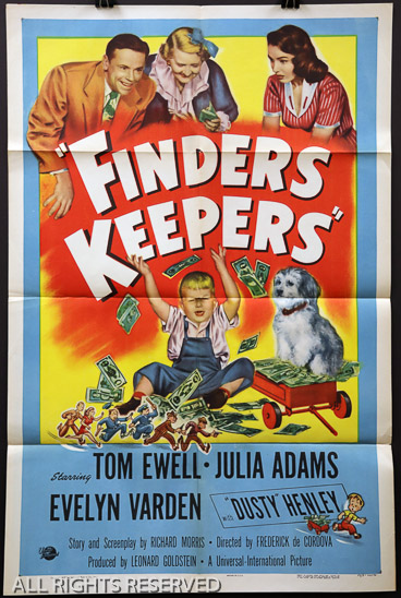 197a - Finders Keepers, 27 x 41, Design. 1