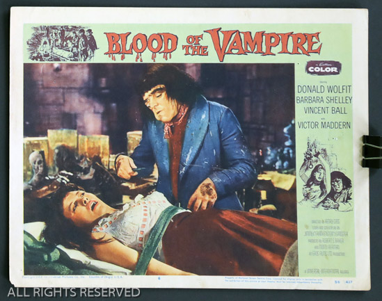 256a - Blood Of The Vampire, Donald Wolfit, Barbara Shelley, Vincent Ball, Victor Maddern, Year  1958, (LC) Poster # 58437