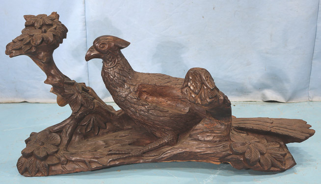 017a - Victorian carving of pheasant from a single log-28