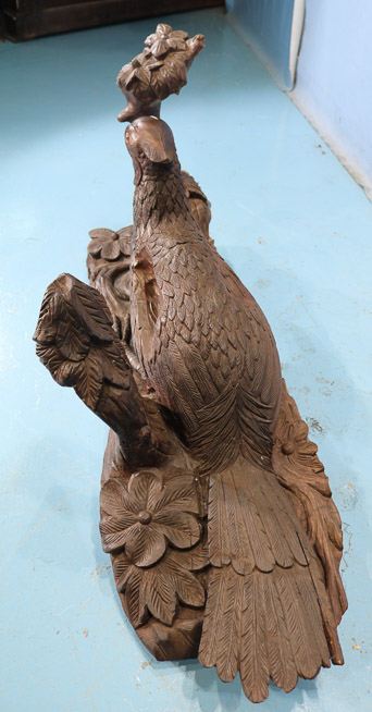 017d - Victorian carving of pheasant from a single log-28