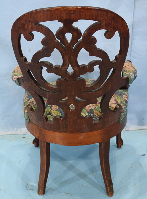 022d - Rosewood laminated parlor arm chair by George Henkel, 23 in. W, 21 in. D, 37 in. T.-28