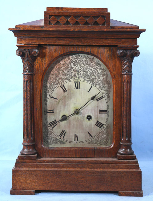 041a - Oak carriage clock, 16.5 in. T, 11.5 in. W, 7.5 in. D.-28