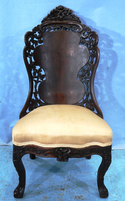 049a - Rosewood laminated Tutt Hill King parlor chair by J. H. Belter, 37 in. T, 19 in. W, 18 in. D.-28