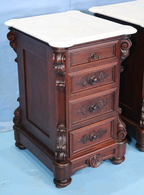 092c - Pair of completely original walnut bedside stands, finished all over, 31 in. T, 21 in. W, 23 in. D.-22