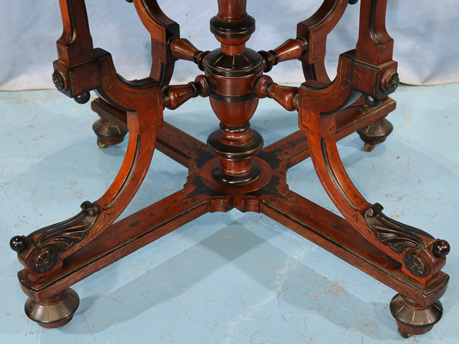 093b - Round parlor center table with inlay by Herter Brothers, 30 in. T, 36 in. Dia.-28