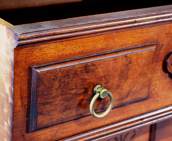 110d - Walnut Victorian highboy 6 drawer chest, 56 in. T, 32.5 in. W, 19 in. D.-28