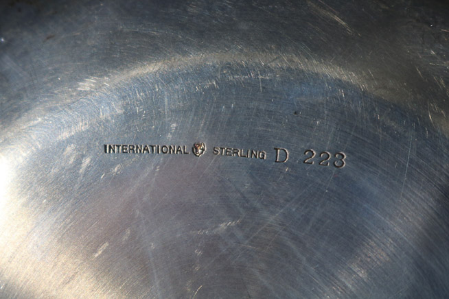 112d - Heavy international silver bowl with no dents, 2 in. T, 10 in. Dia.-28