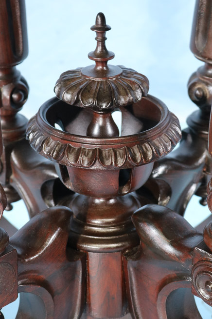 118g - Rosewood rococo center parlor table with marble top, attrib. to T. Brooks, 38 in . L, 36 in. W, 30 in. T.-28