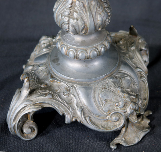 261b - Pewter and onyx banquet lamp, 30 in T.-22