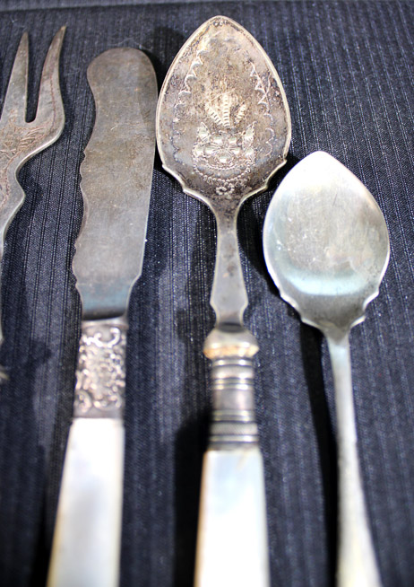 276b - 14 piece miscellaneous serving pieces, some is sterling