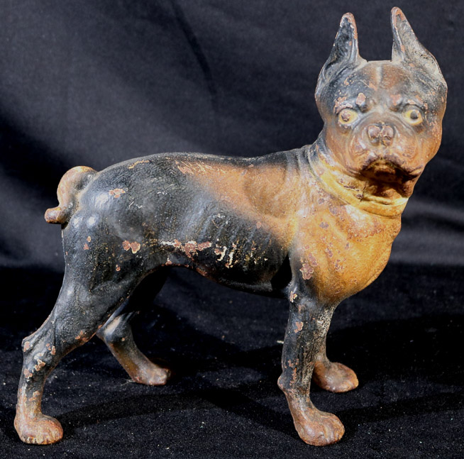 131a - Old cast iron bulldog door stop