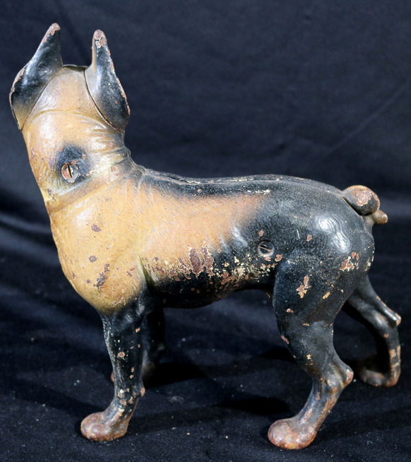 131b - Old cast iron bulldog door stop