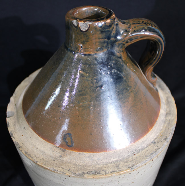 334c - 2 advertising whiskey crocks, Natchez MS