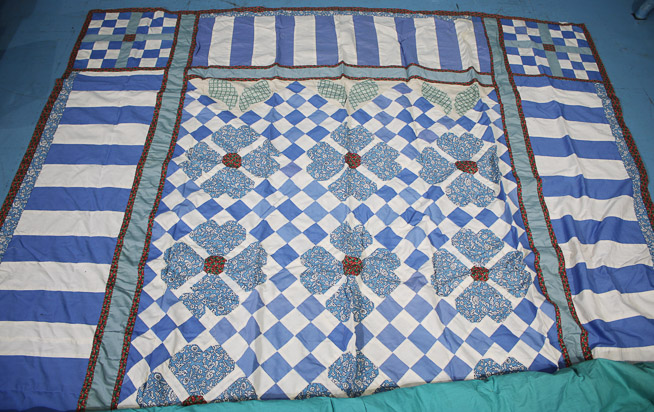 436b - 2 machine stitched quilt tops