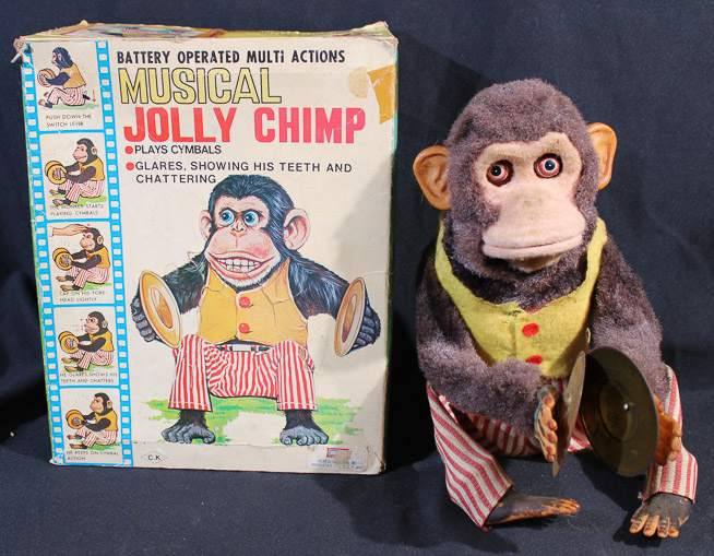 162a - Musical Jolly Chimp with cymbals, 10 in. T.